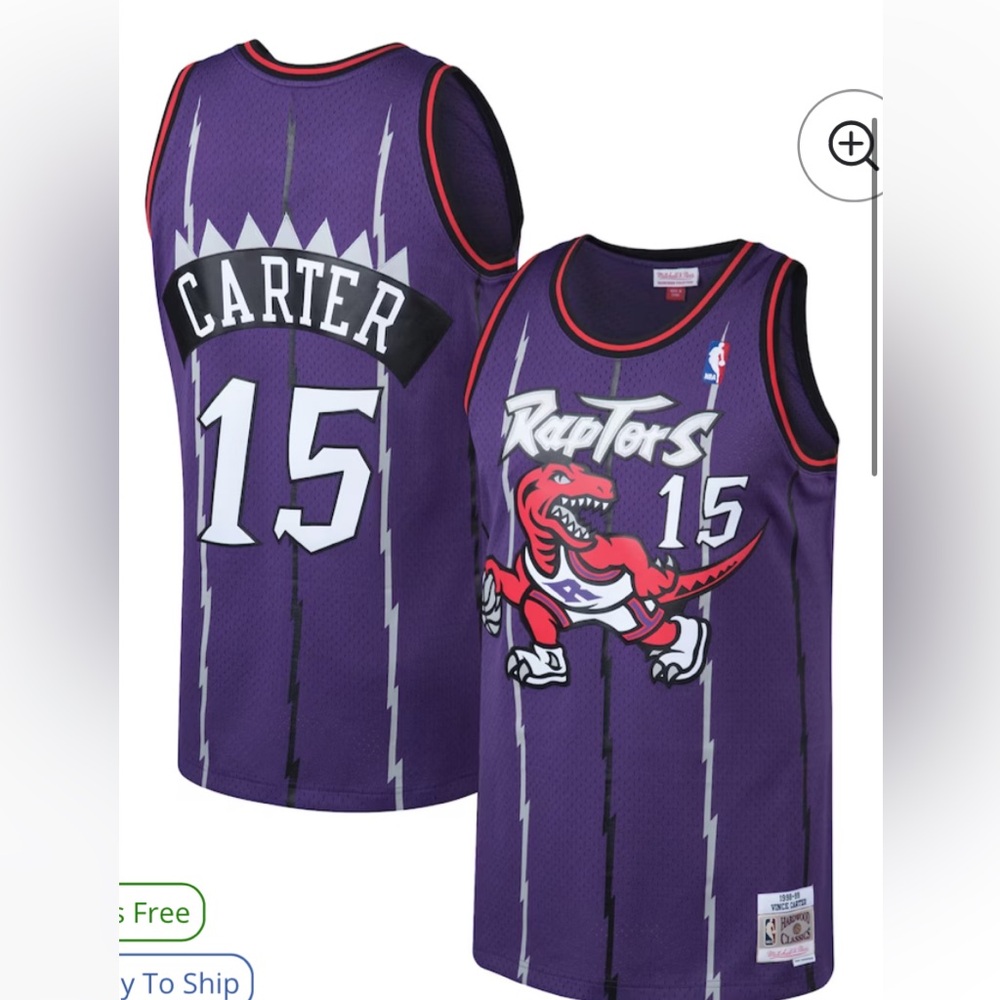 Raptors Vince Carter Mitchell and ness hardwood classic XL
